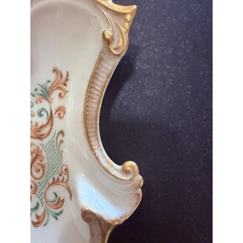 VTG Lenox USA Coat Of Arms Trinket Dish / Ashtray Fleur de Lis Gold Rim EUC